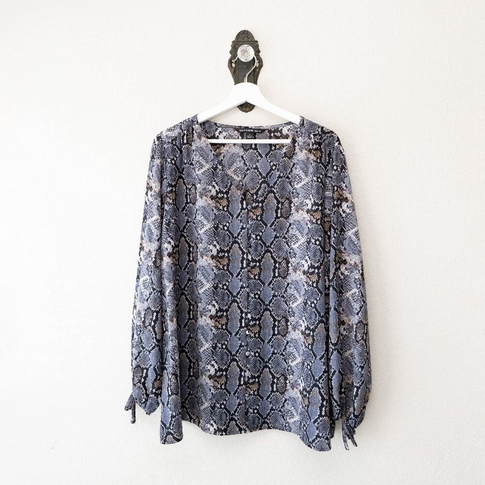 Zac & Rachel Woman 1X Snake Print Popover Blouse Plus Size Top